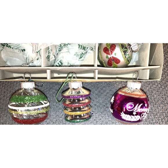 Christopher Radko Shiny Brite 12 Glass Christmas Tree Ornaments 2014 - Picture 9 of 12